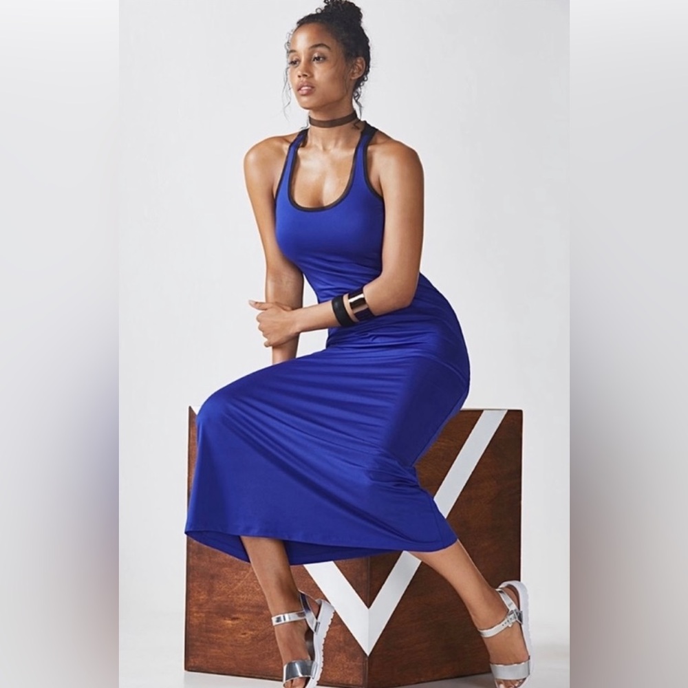 Fabletics blue active maxi dress. Size L. NWT